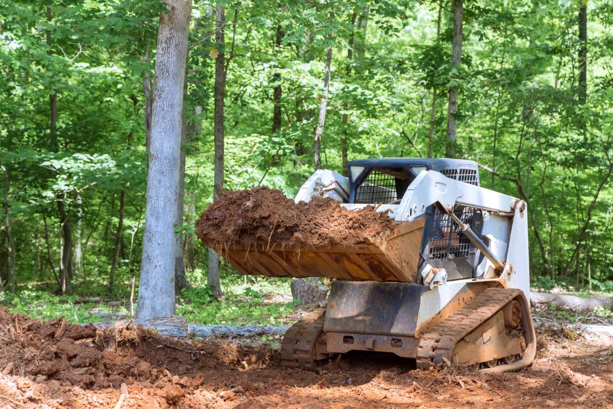 As part preparation for construction improvement work site has been planned to incorporate use of tractor on territory