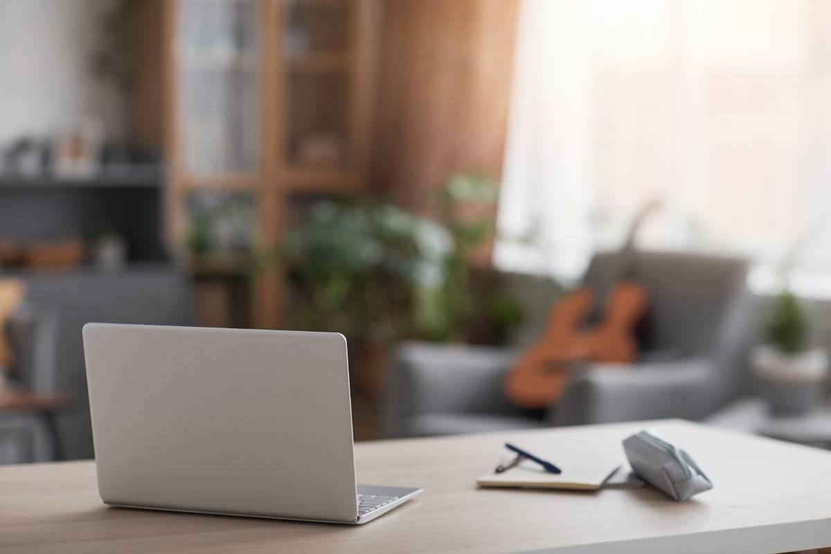 Laptop on Desk Background