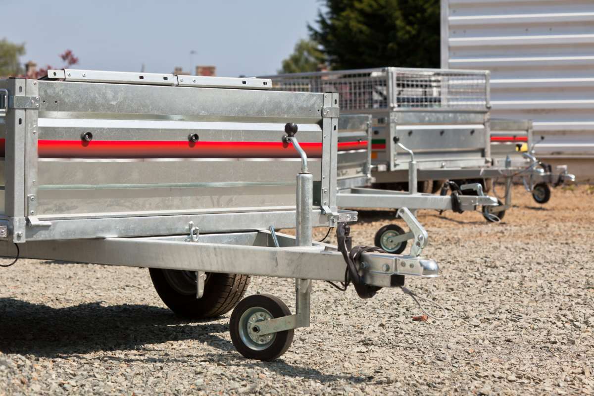 New cargo carts for sale outdoors. Horizontal shot